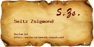 Seitz Zsigmond névjegykártya